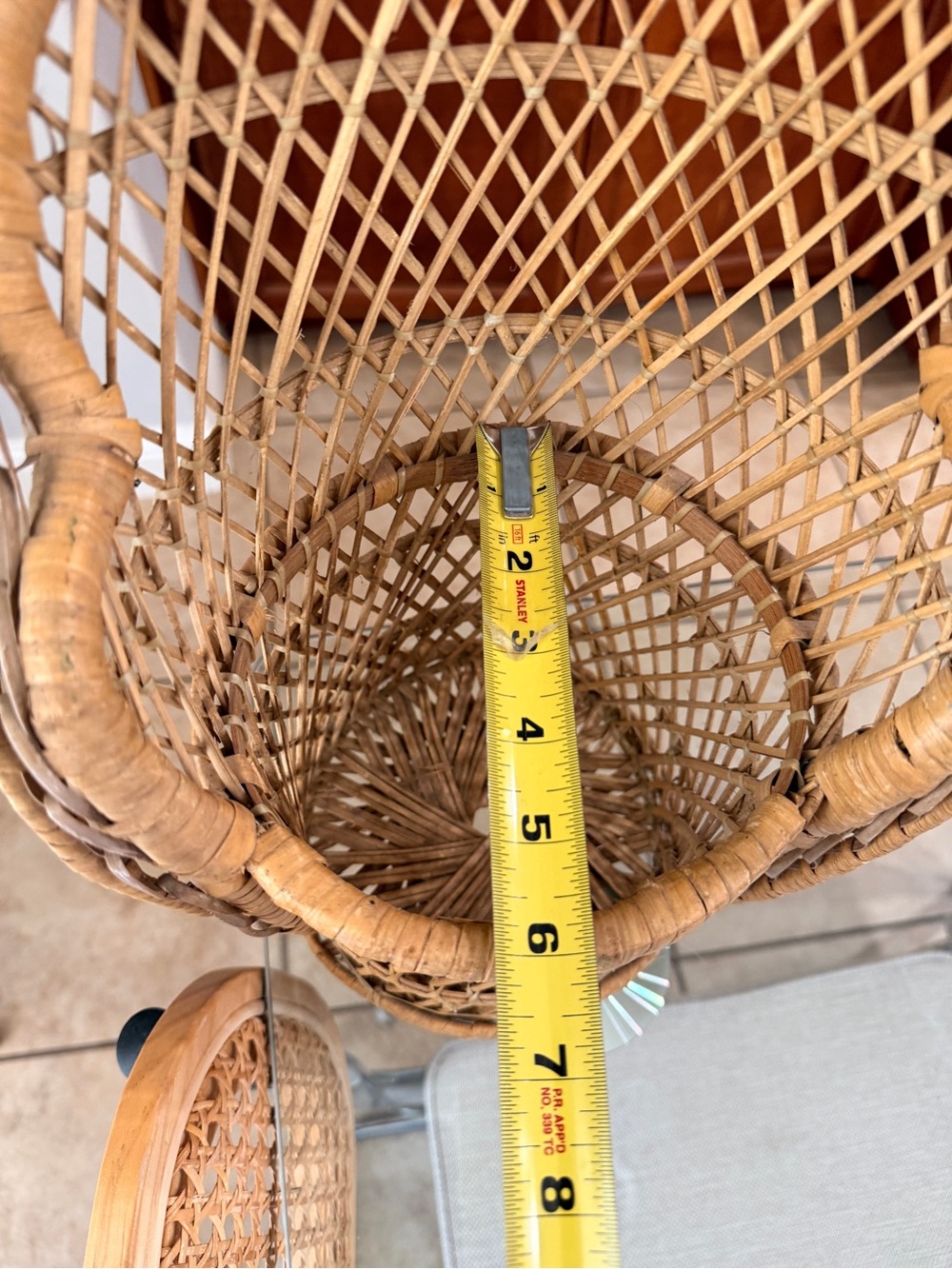 Vintage Wicker Rattan Wall Pocket Basket Boho Hanging Planter Organizer - Picture 7 of 7